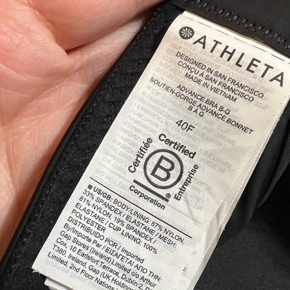 Athleta Advance High Impact Sports Bra Gym Running Basic Workout Black W2. - Picture 7 of 15
